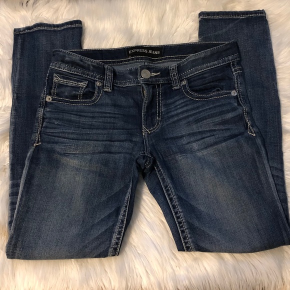 Express Low Rise Stitch Detail Skinny Jeans